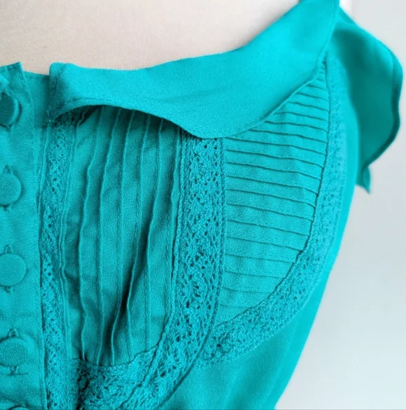 Green Ruffle Babydoll Tank Top - Picture 3 of 5